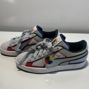 Puma Heritage Gray Black Varsity Green Suede Tennis Shoe Sz 7 NWOB